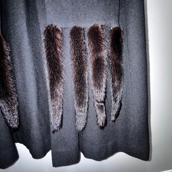 C'est Simone Opera Cape Genuine Mink Tail Fringe Luxury Vintage Evening Wrap - Picture 5 of 14